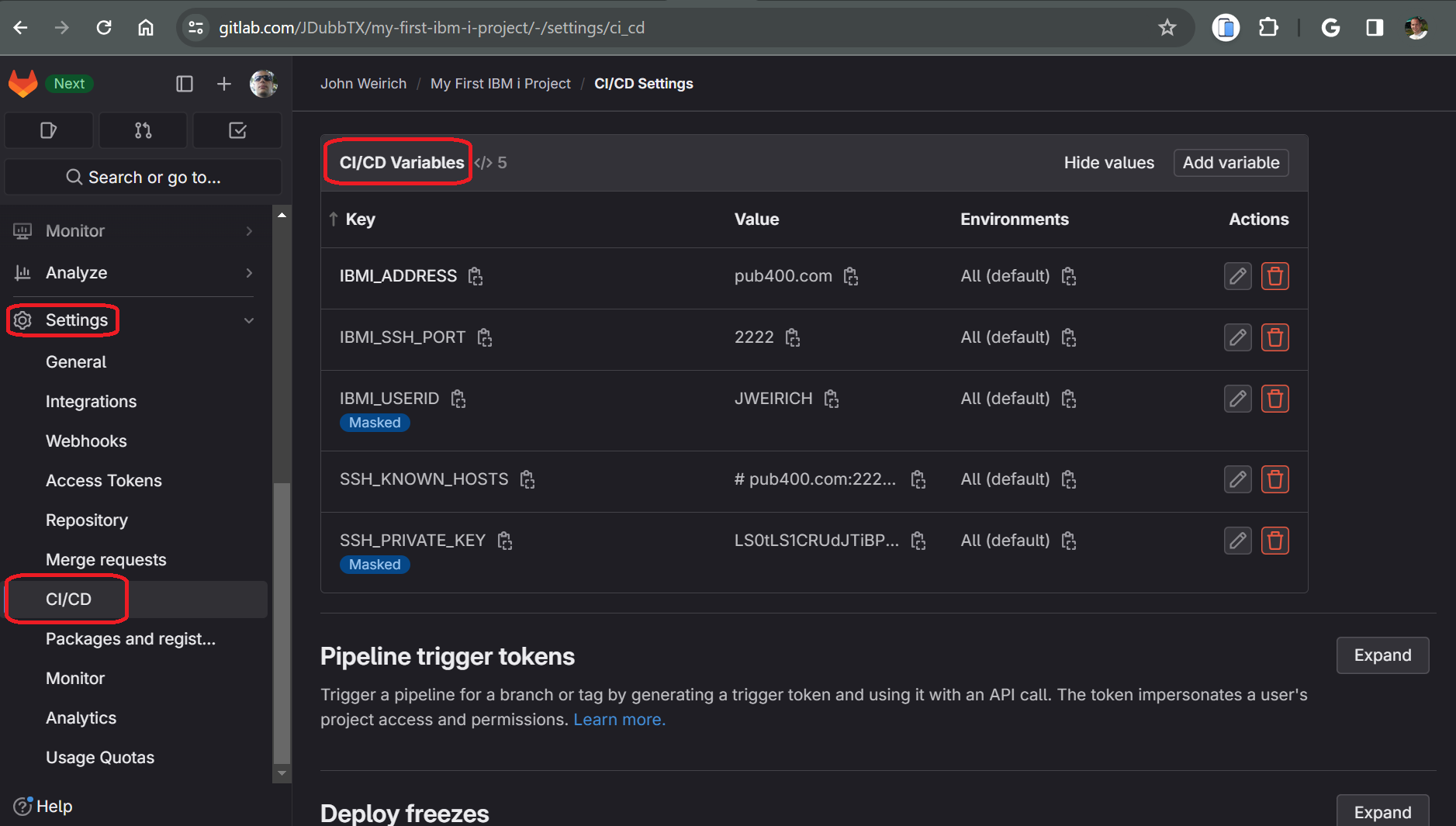 Gitlab Ci Variables Completed